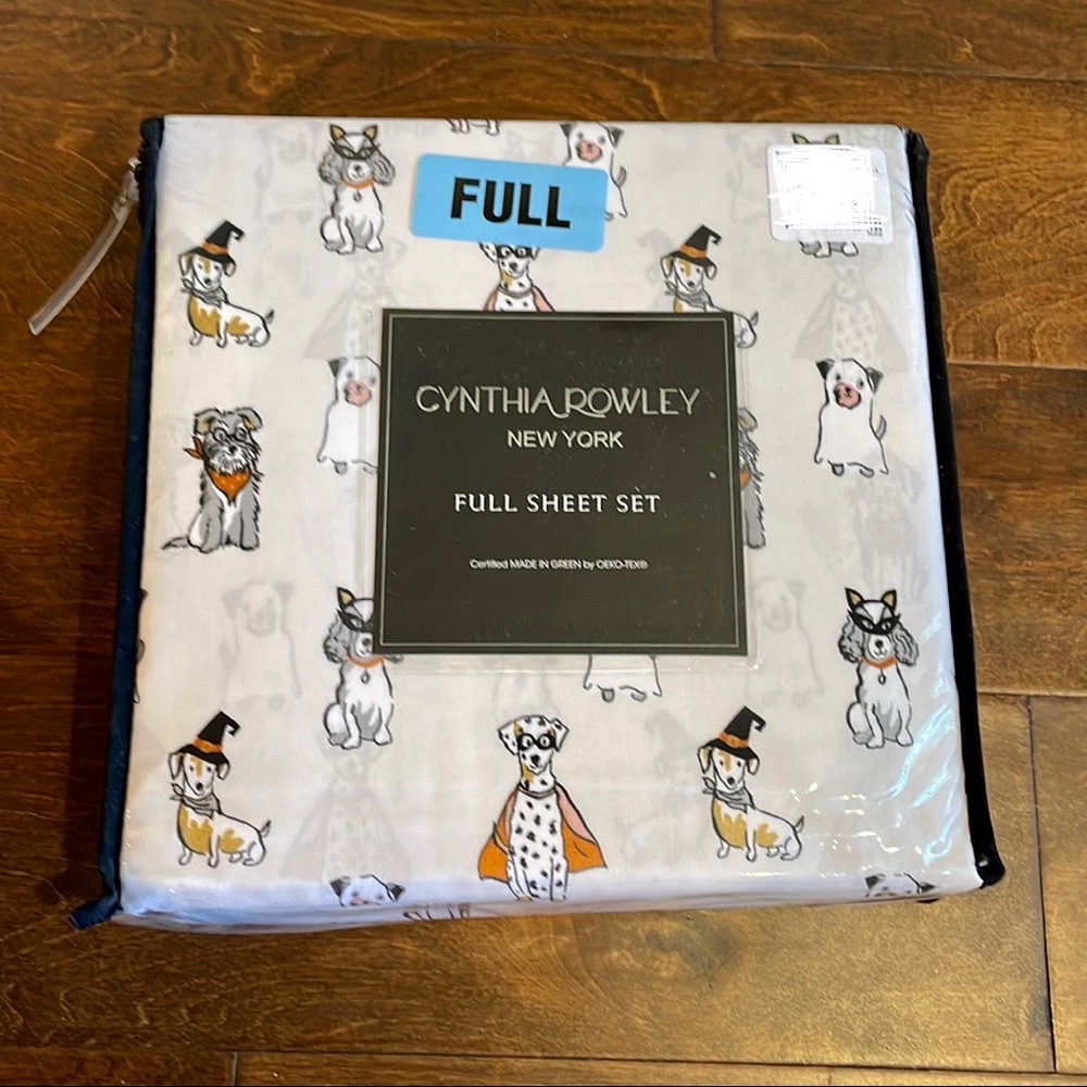CYNTHIA ROWLEY Full Sheet Set Trick or Treat Dogs In Halloween Costume - Picture 1 of 1